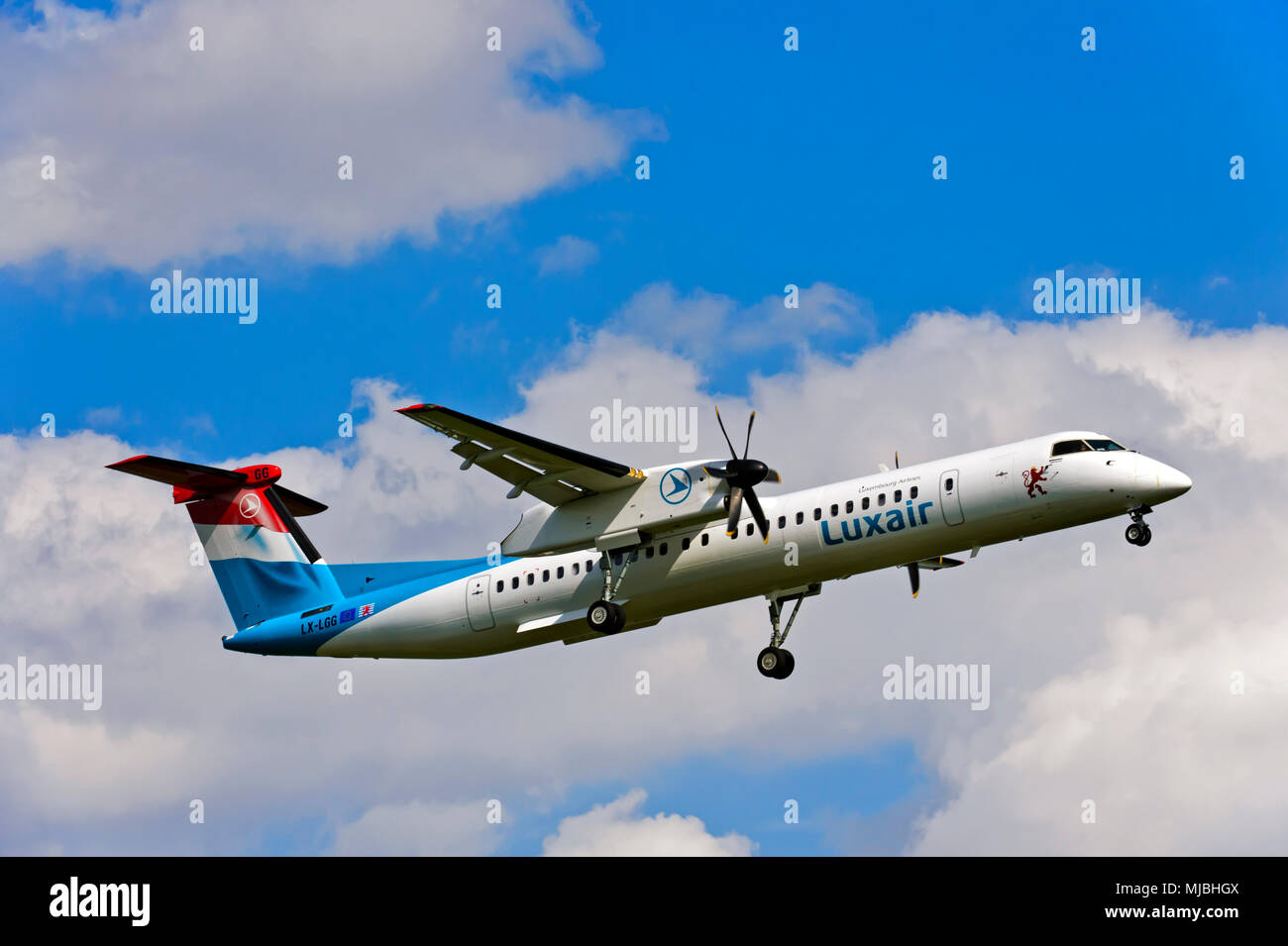 Luxair, De Havilland Canada DHC-8-400, LX-LGG, Luxembourg Stock Photo