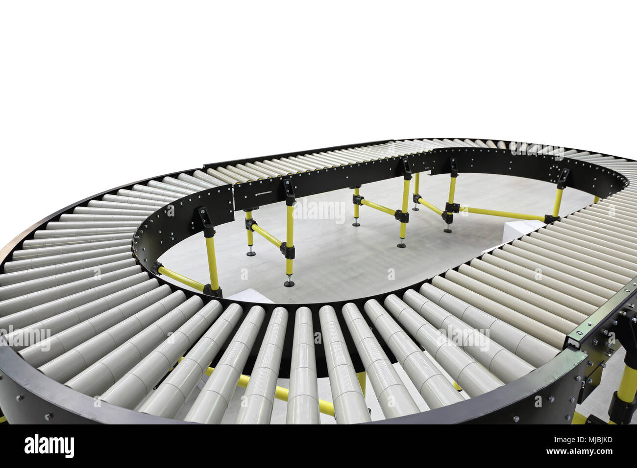 Plastic Conveyor Rollers Transport System in Loop Stock Photo Alamy