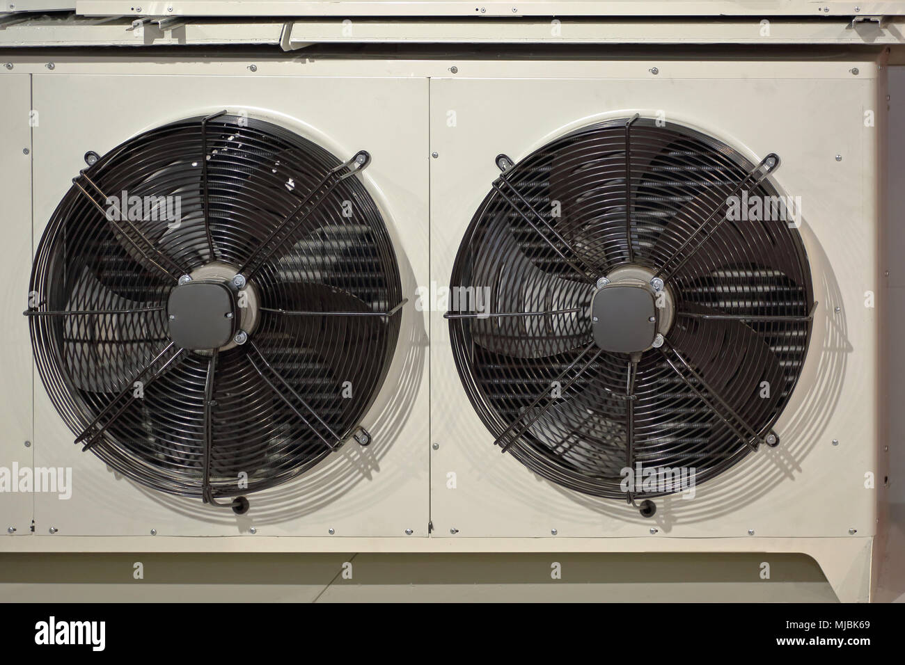 Industrial Fans and Blowers for Big Air Conditioner Unit HVAC Stock Photo