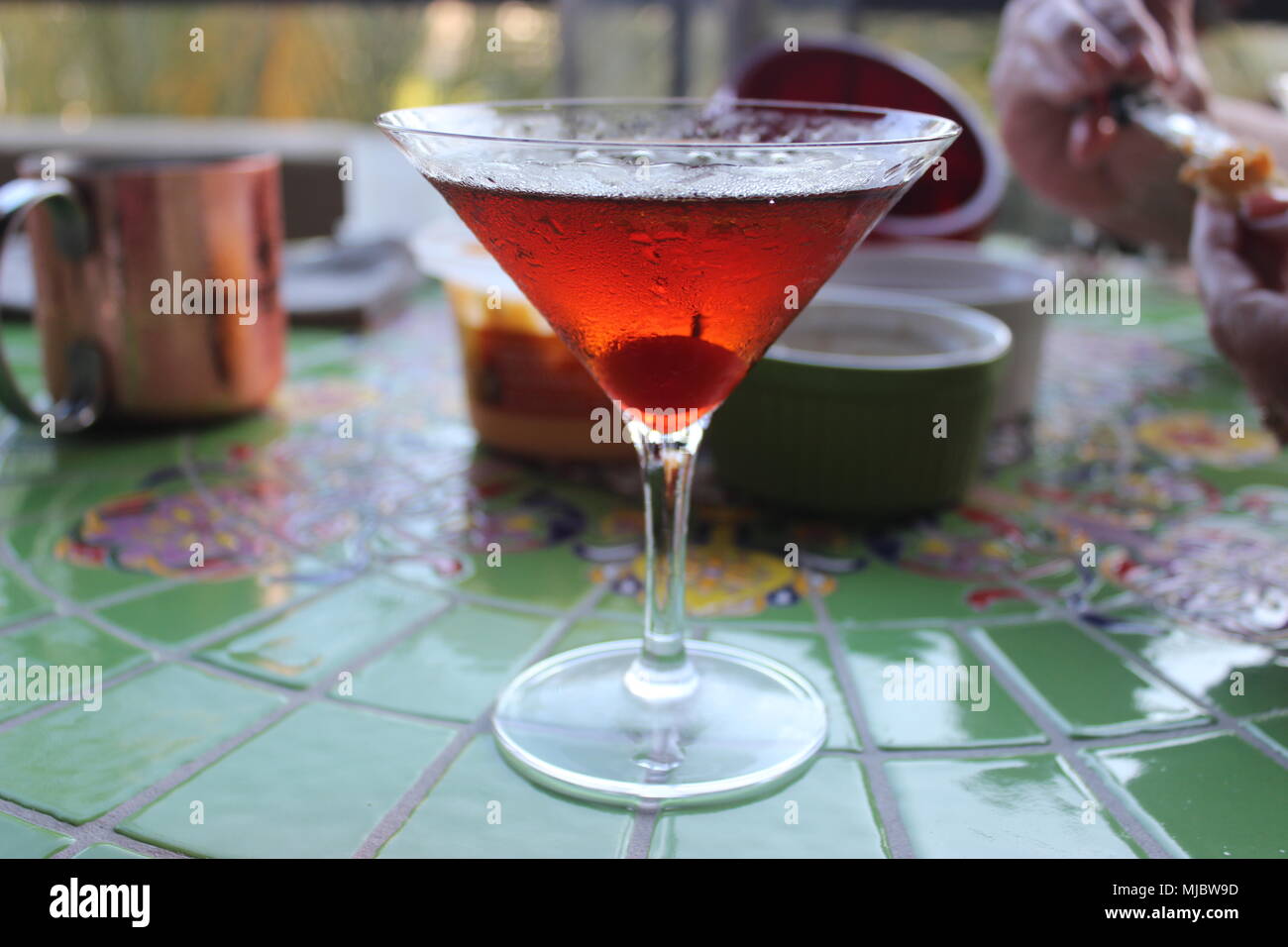 A Delicious Drink on a Special Evening,  Manhattan Cocktail! Stock Photo