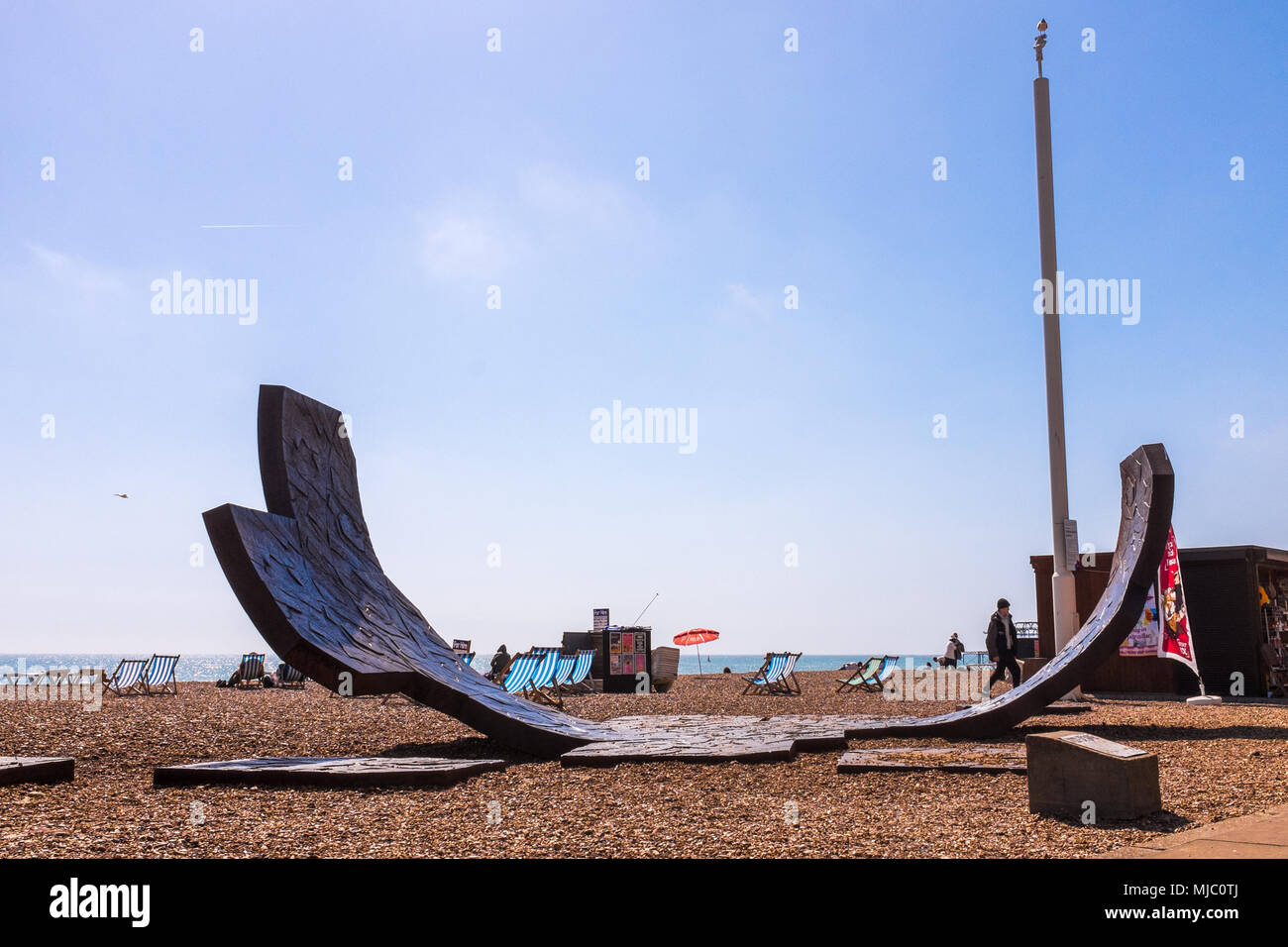 Half Pipe Sculpture on Brighton Beach, England Stock Photo Alamy
