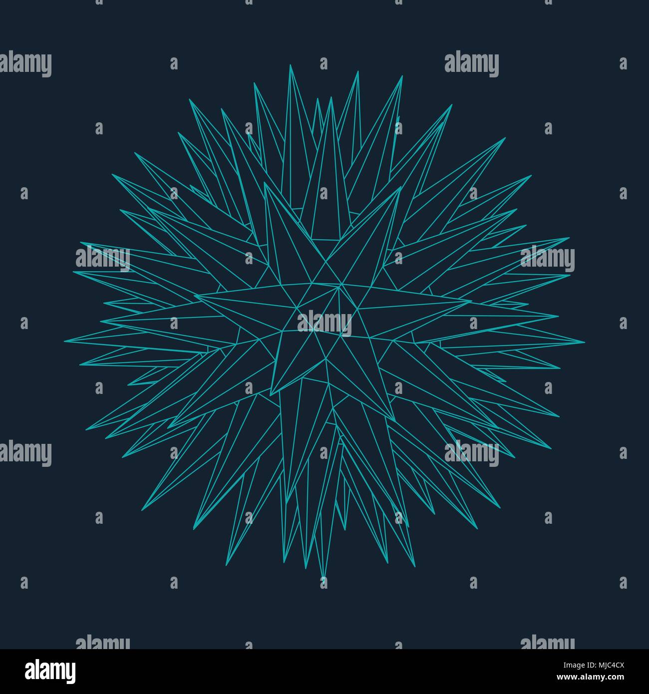 Abstract 3d Illuminated distorted Mesh Sphere . Neon Sign . Futuristic Technology HUD Element . Elegant  Destroyed  . Big data visualization . Stock Vector