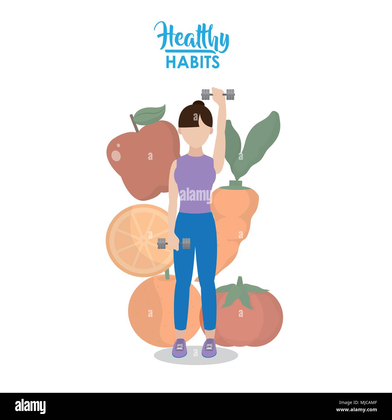 Healthy habits woman Stock Vector Image & Art - Alamy
