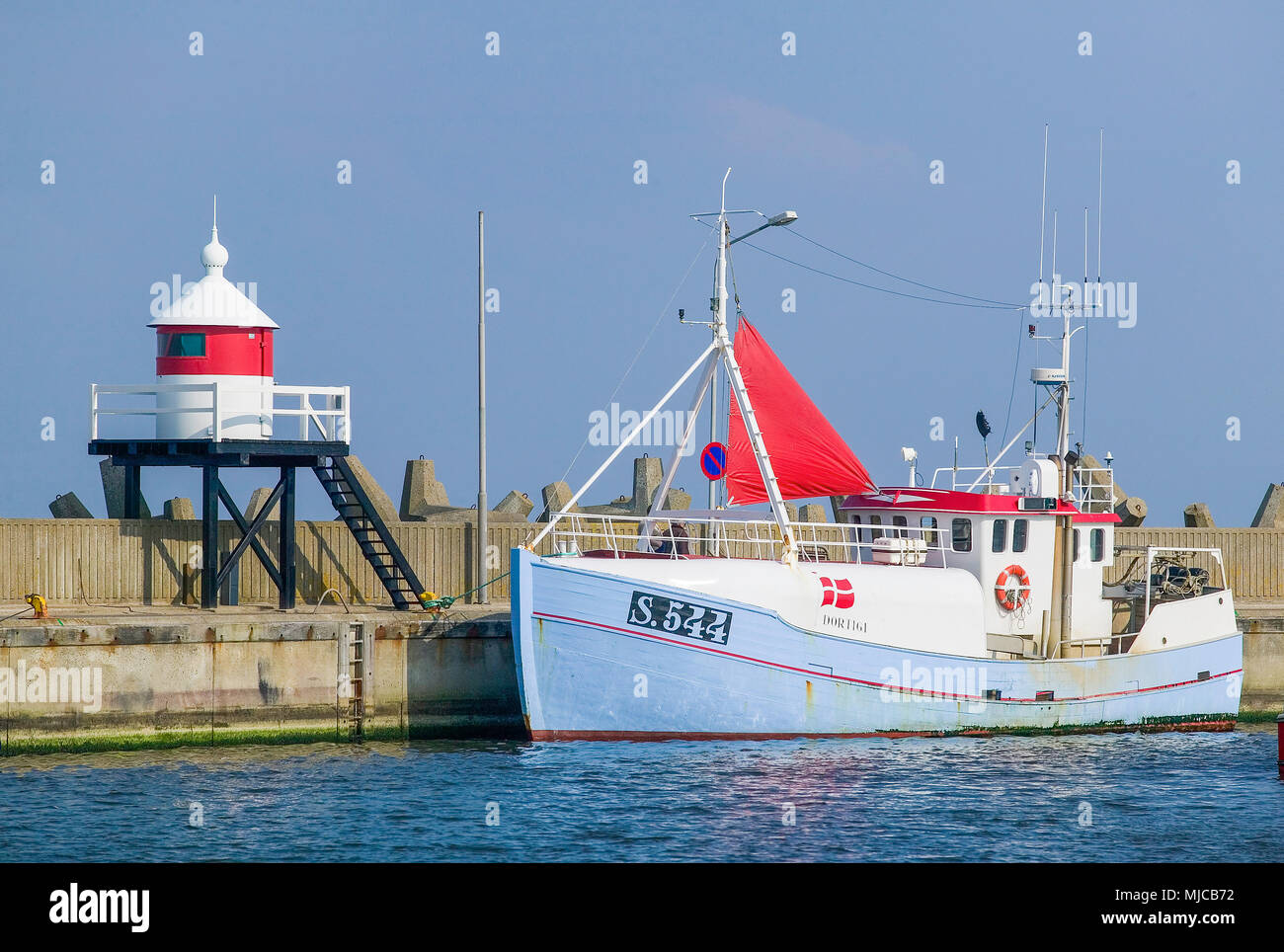 traditional fishing vessel in the harbour of Thyborøn, Jylland, Danmark Stock Photo
