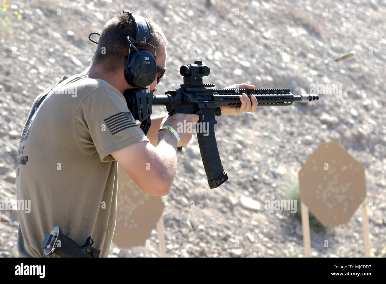 U.S. Army PV2 Nathan Staskiewicz, an Omaha, Nebraska native, competes