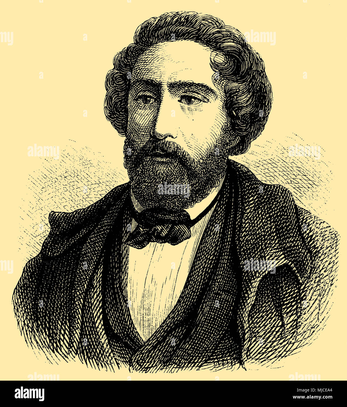 Alfred de Musset (born November 11, 1810, died 1 / May 2, 1857), Stock Photo