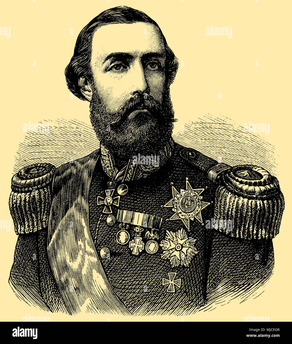 Oscar II , King of Sweden (born January 21, 1829 ), Stock Photo