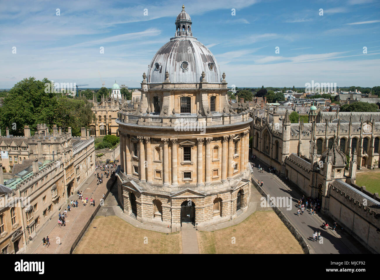 The Radcliffe Camera in Oxford, with its new access ramp is a reading room part of Bodlean Library of Oxford Uni, Oxford.Part of Oxfords inspiring arc Stock Photo