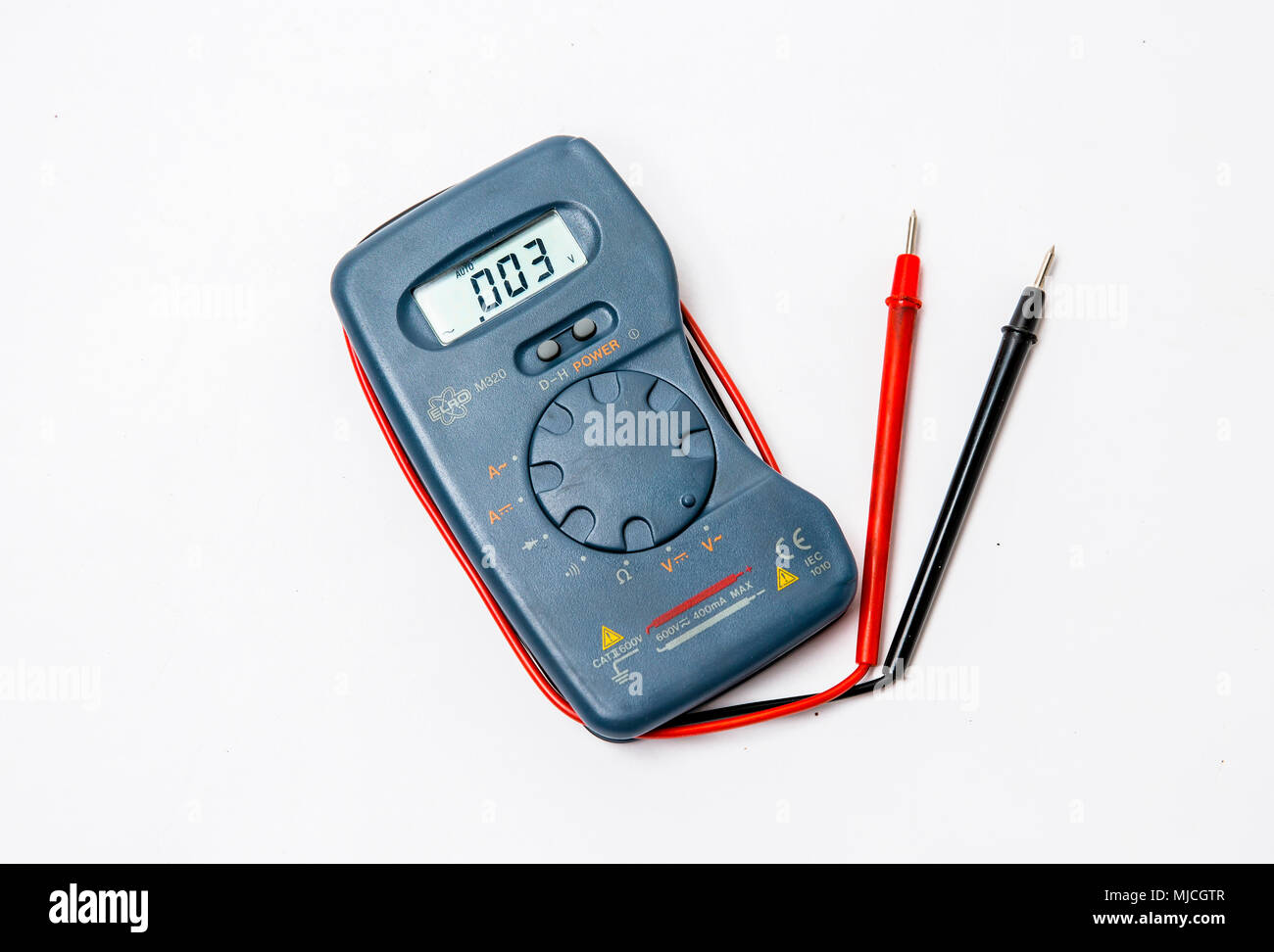 Digital multimeter. Capacitor, electrician Stock Photo Alamy