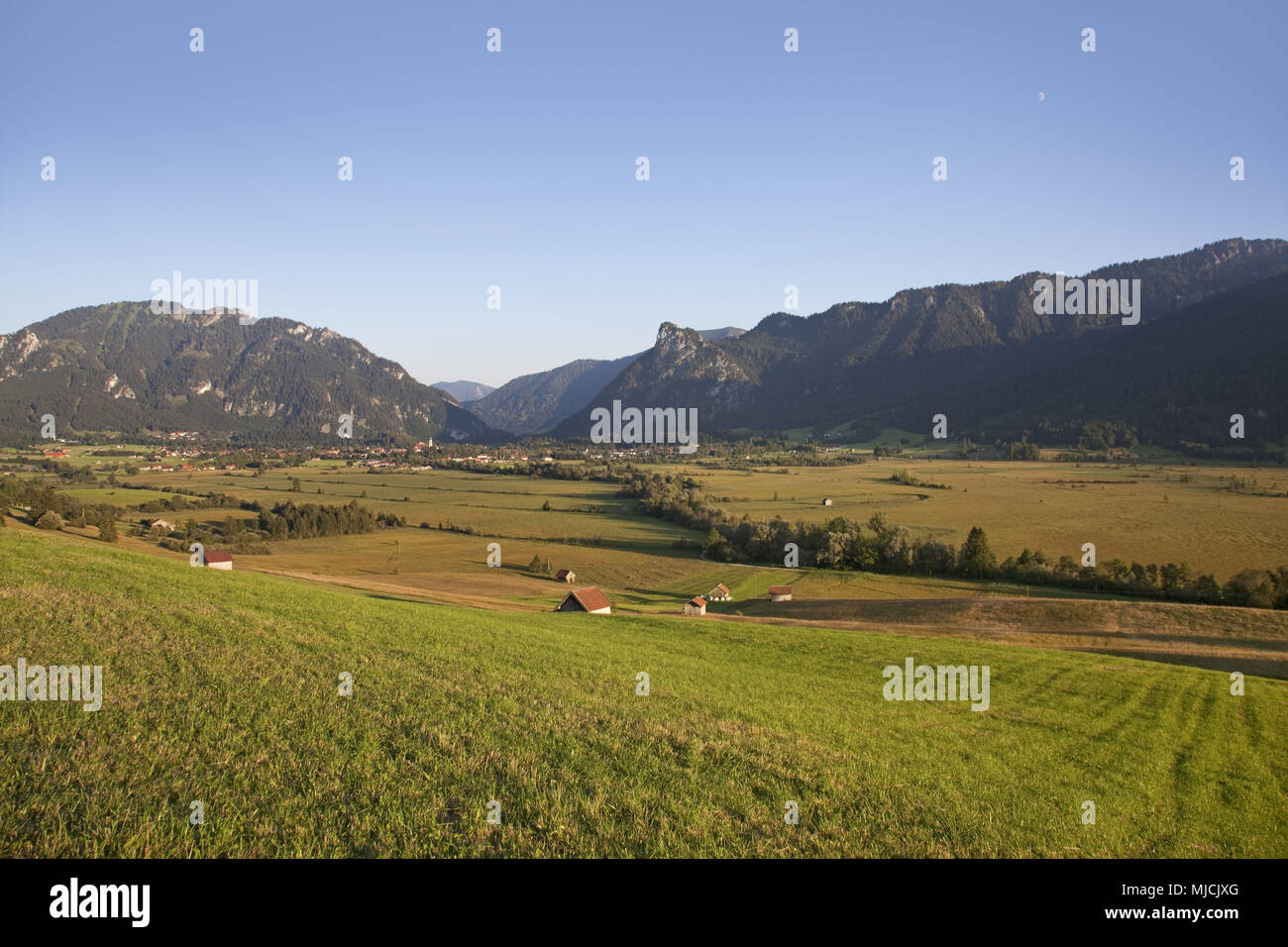 Scenery in the Ammer valley, Oberammergau, Upper Bavaria, Bavaria ...