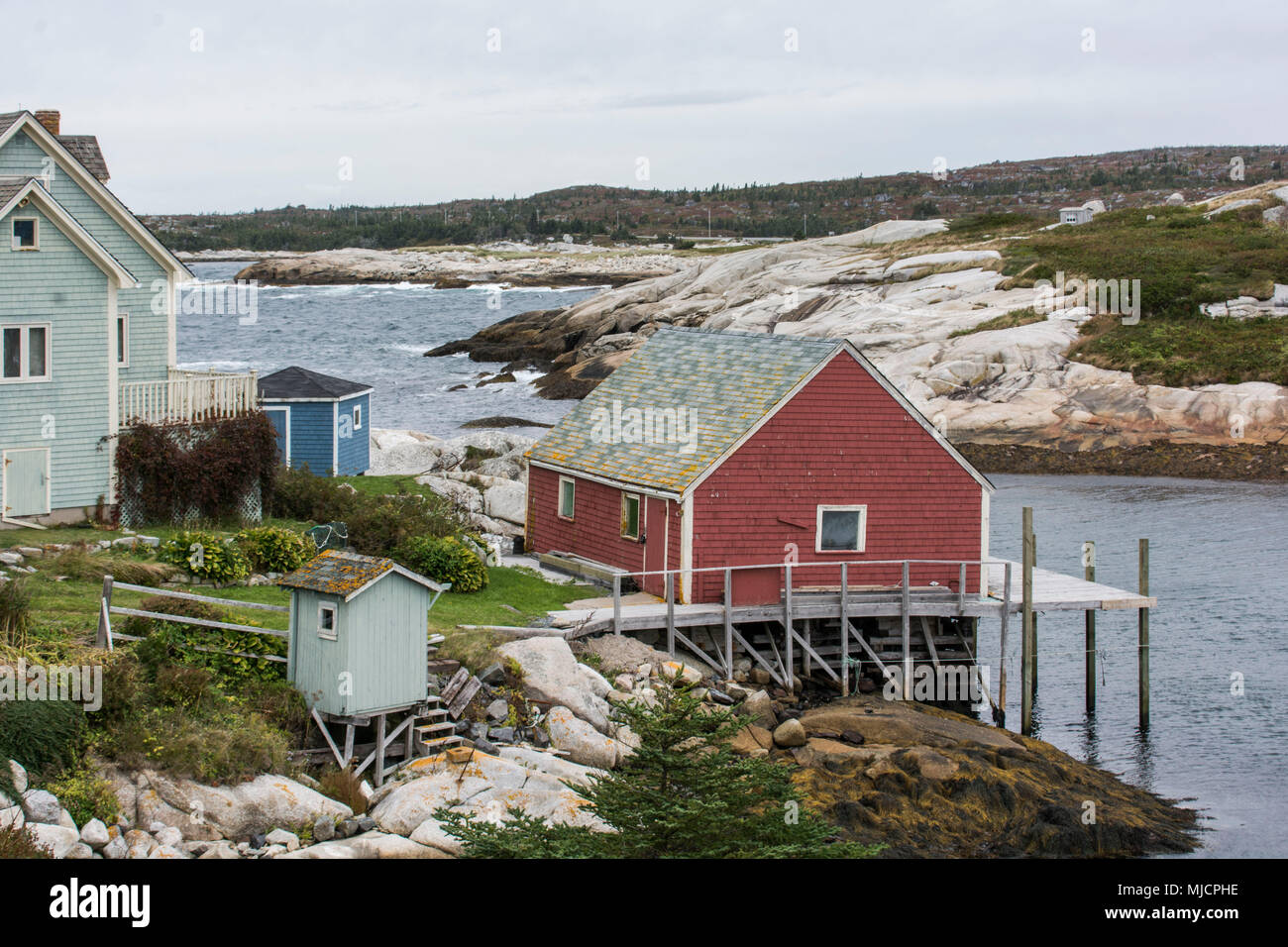 Fishing harbour of Peggy's Cove near Halifax in Canada Stock Photo