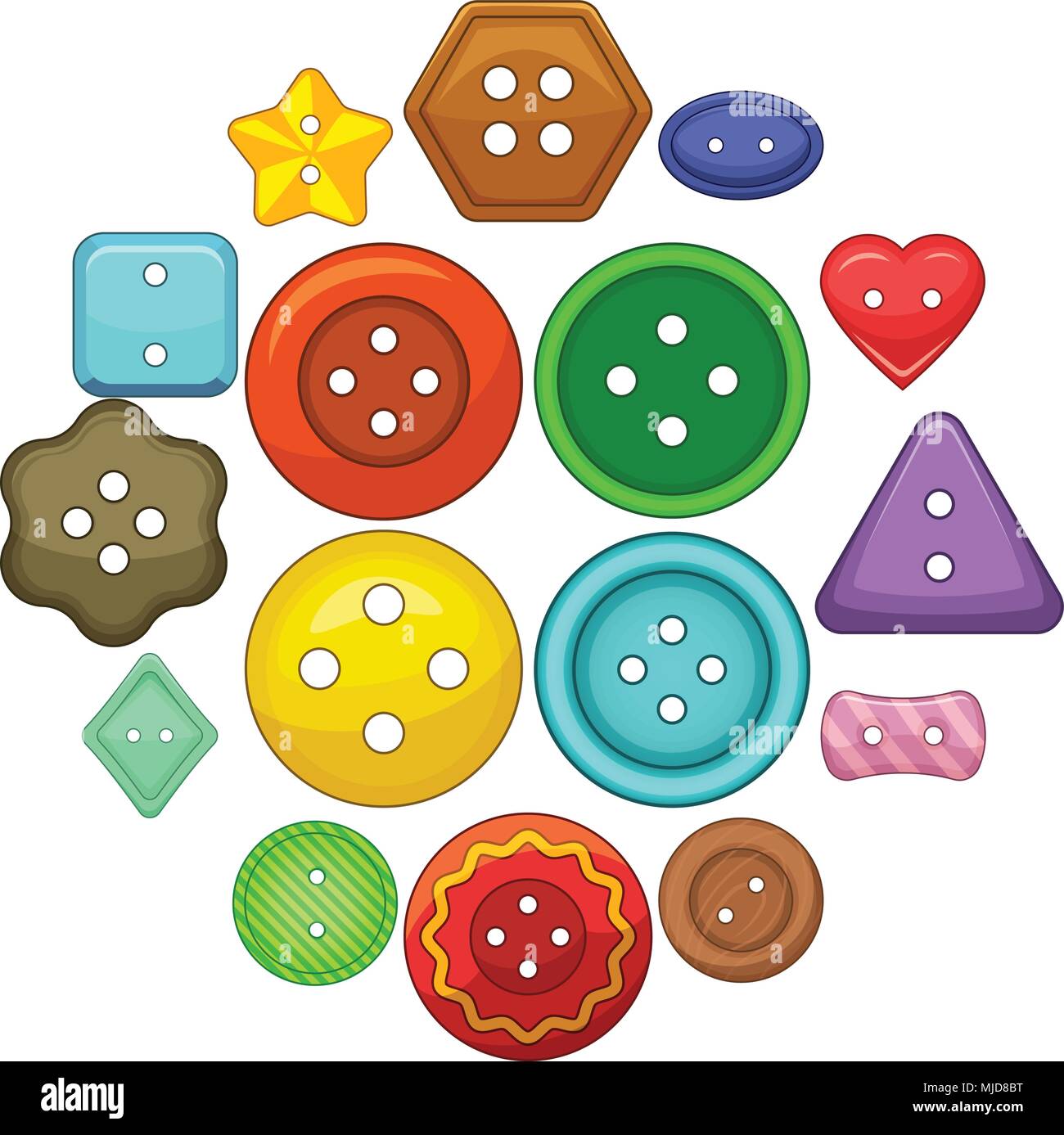 Clothes button icons set, cartoon style Stock Vector Image & Art - Alamy
