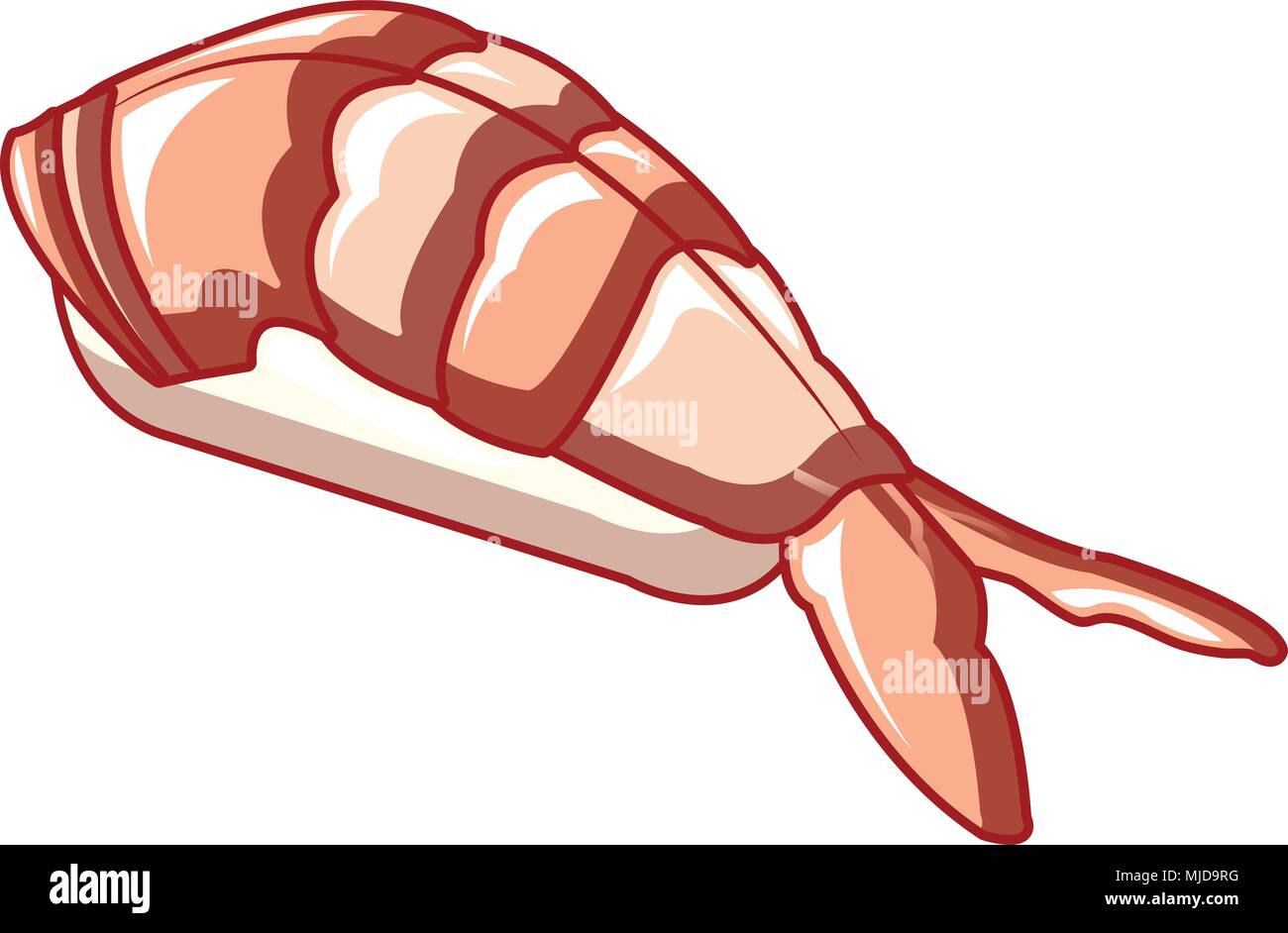 Shrimp pigtail icon, cartoon style Stock Vector