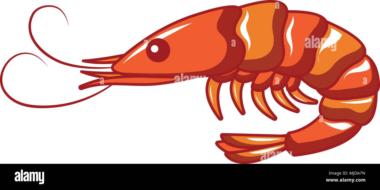 Ocean shrimp icon, cartoon style Stock Vector