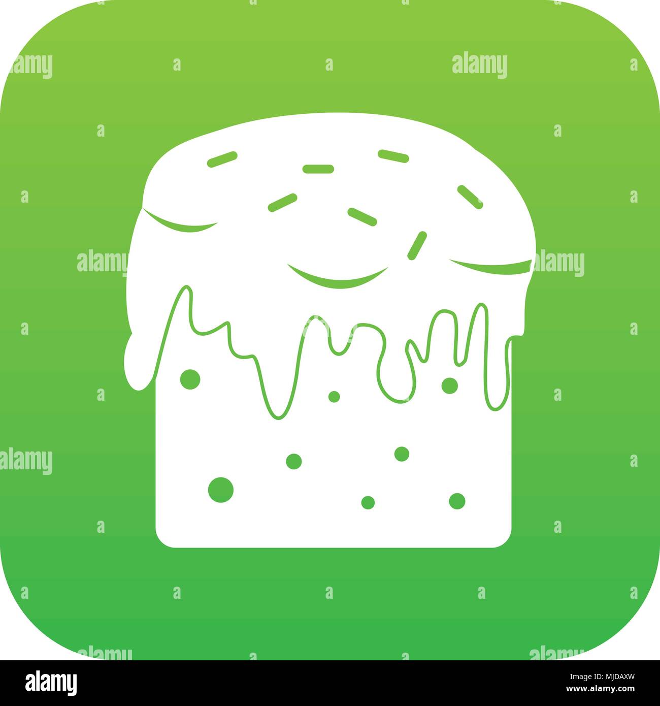 Easter cake icon digital green Stock Vector