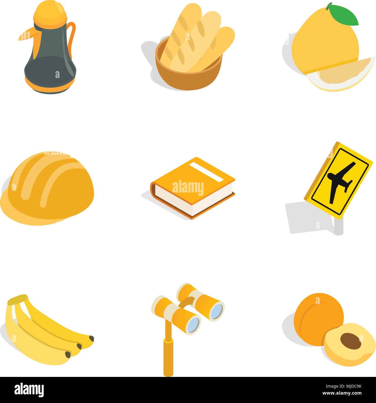 Global movement icons set, isometric style Stock Vector