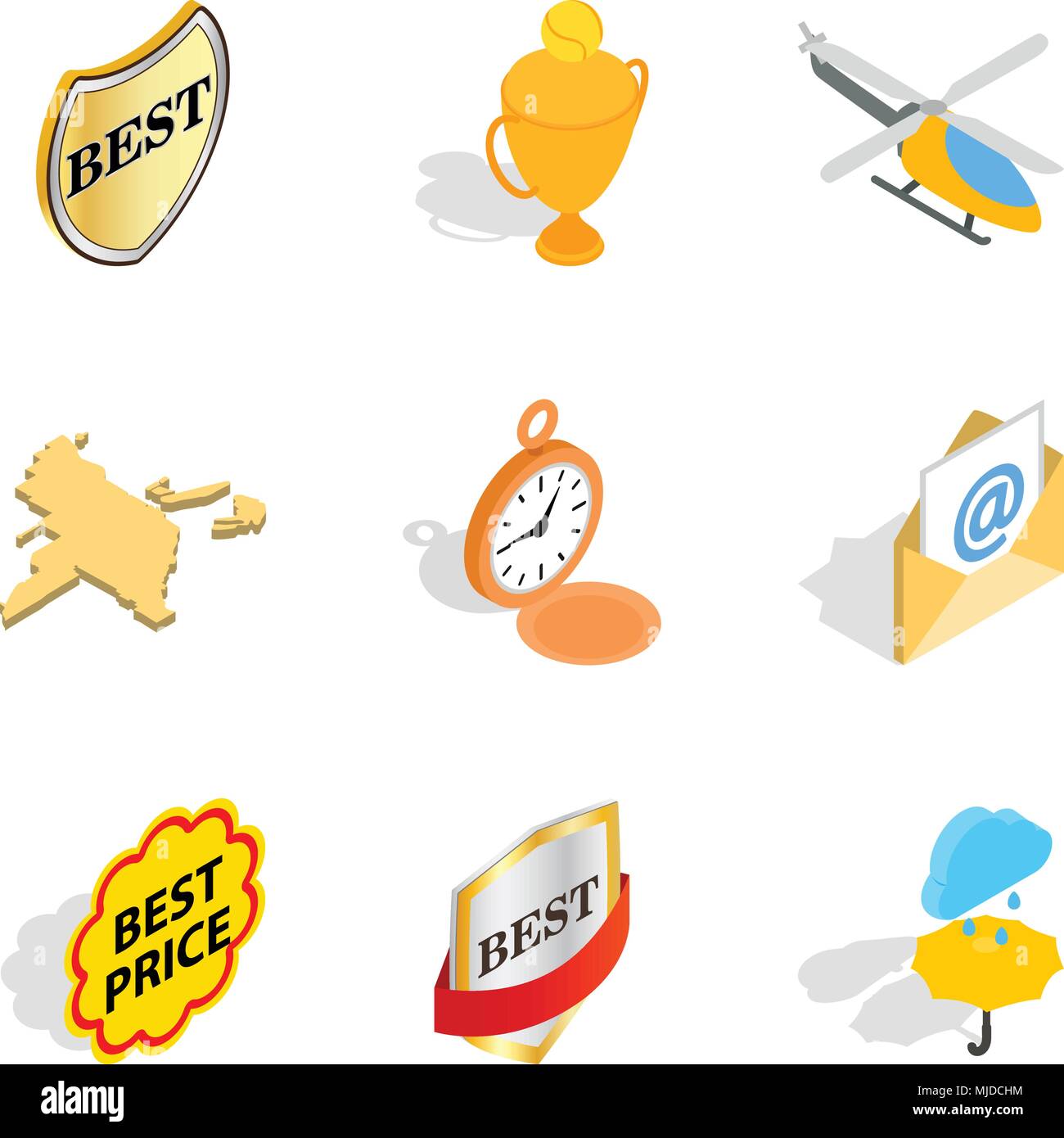 World diversity icons set, isometric style Stock Vector