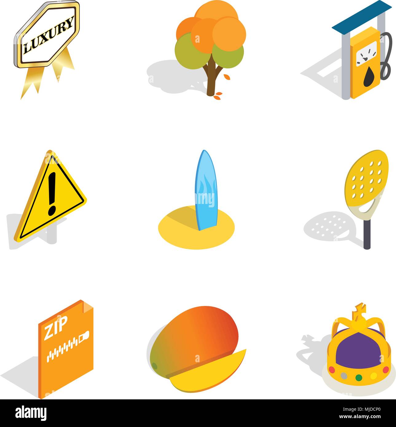Running icons set, isometric style Stock Vector