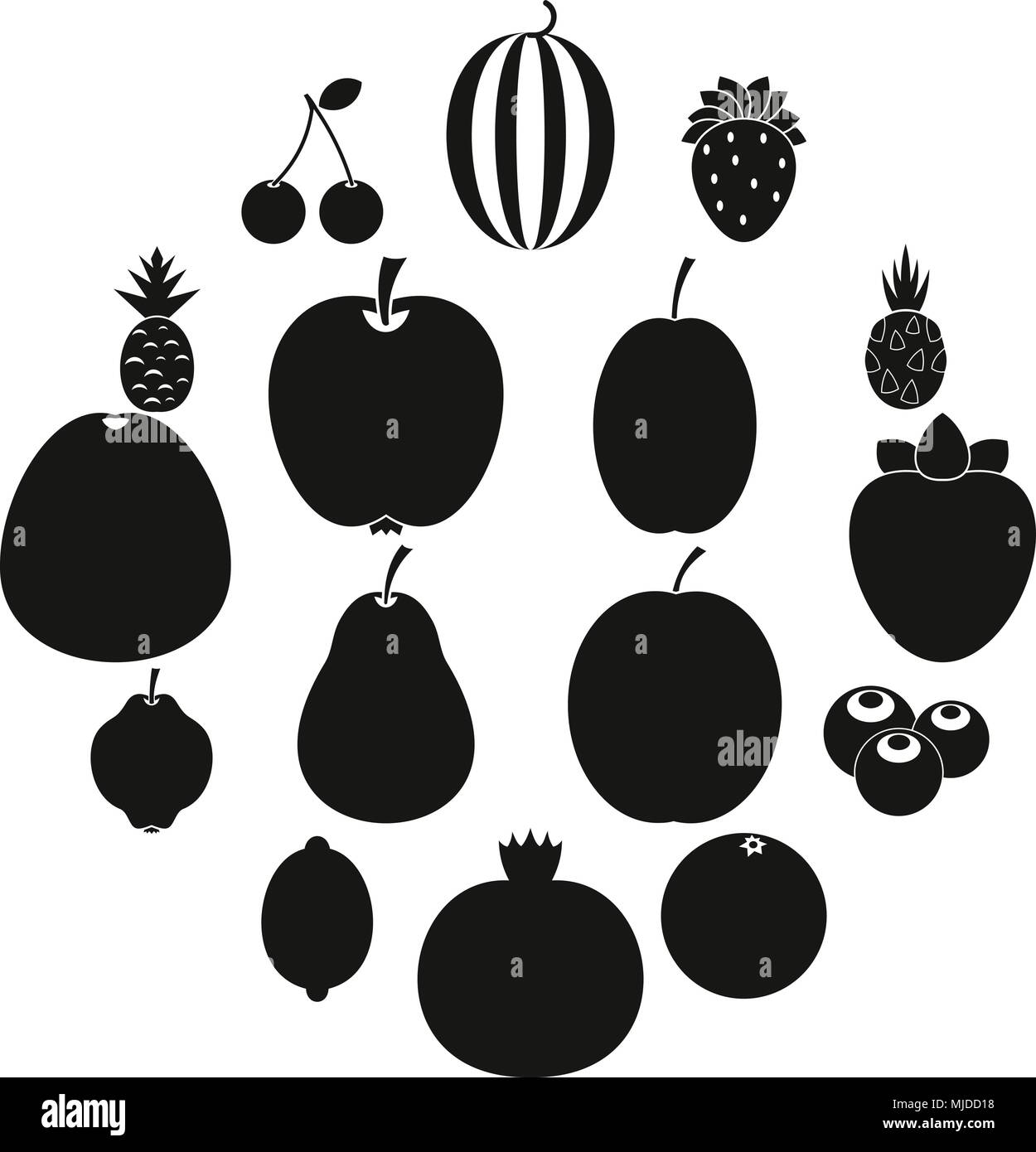 Fruit icons set Stock Vector Image & Art - Alamy