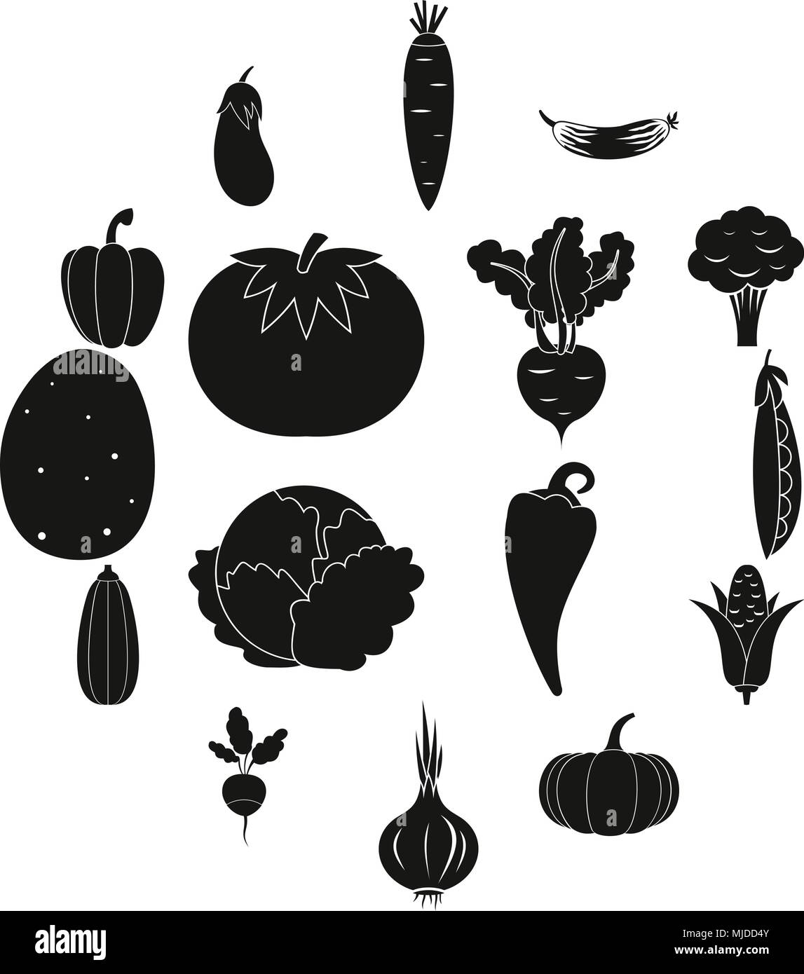 Vegetables icons set Stock Vector Image & Art - Alamy