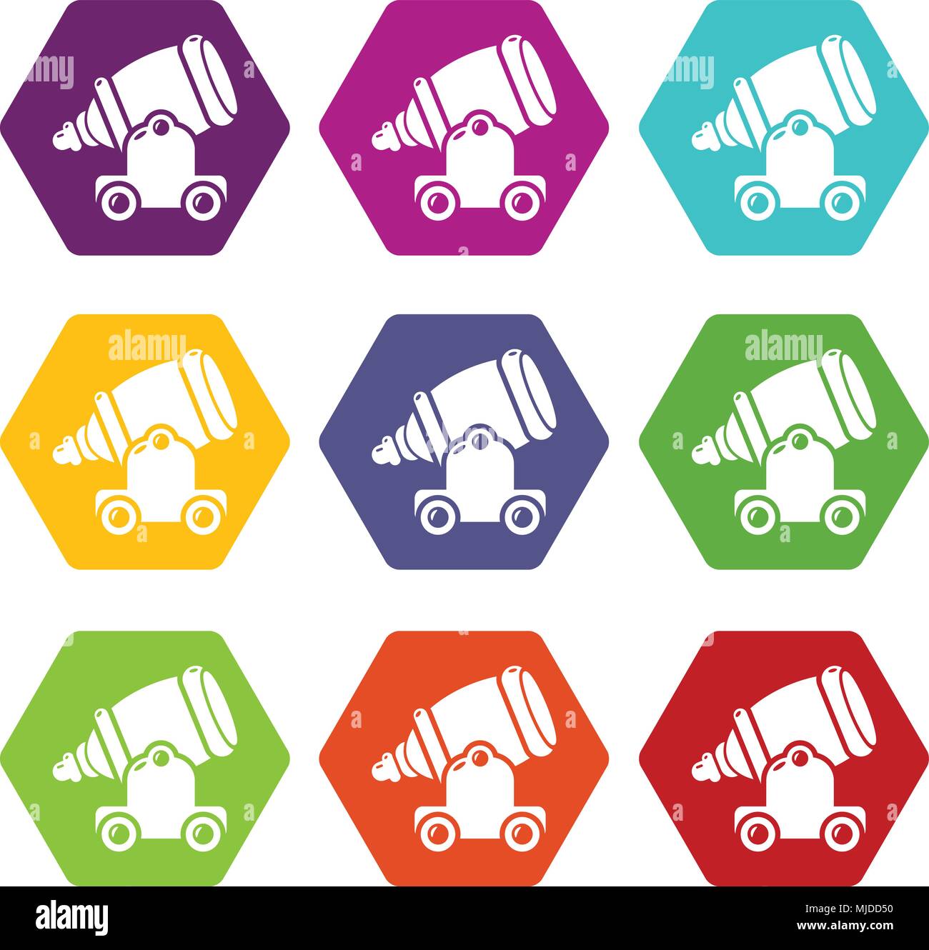 Ancient cannon icons set 9 vector Stock Vector Image & Art - Alamy