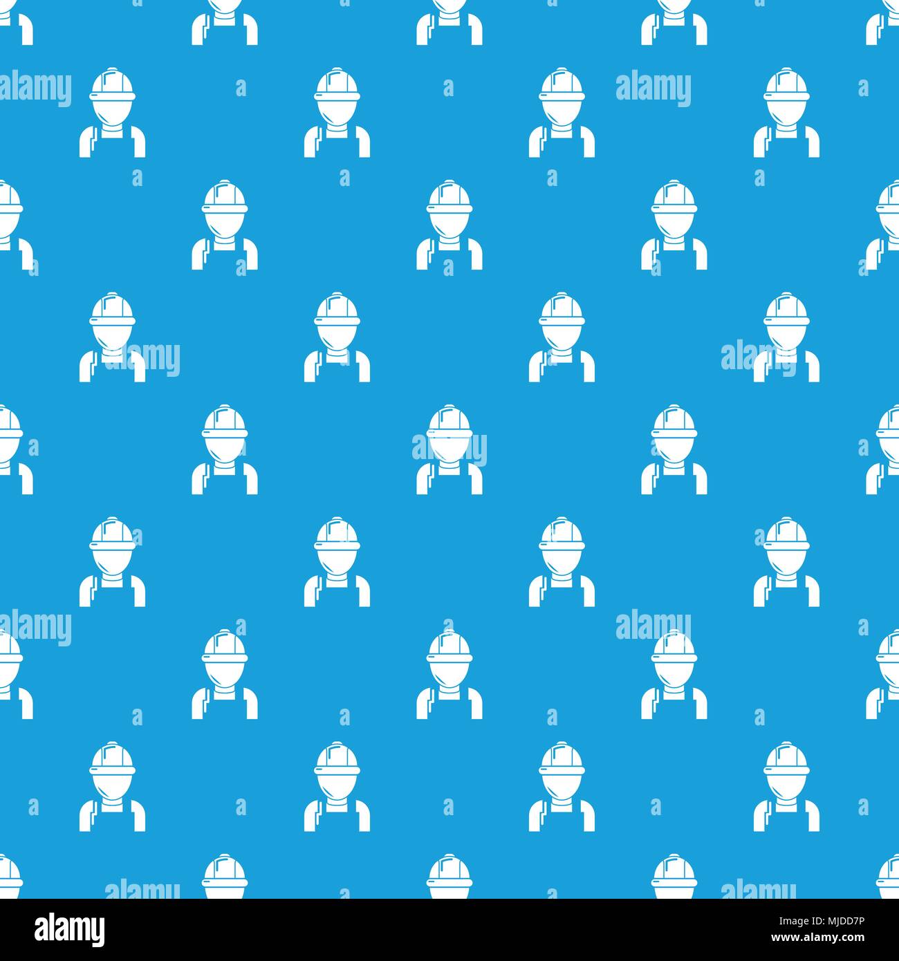 Man mechanic pattern vector seamless blue Stock Vector