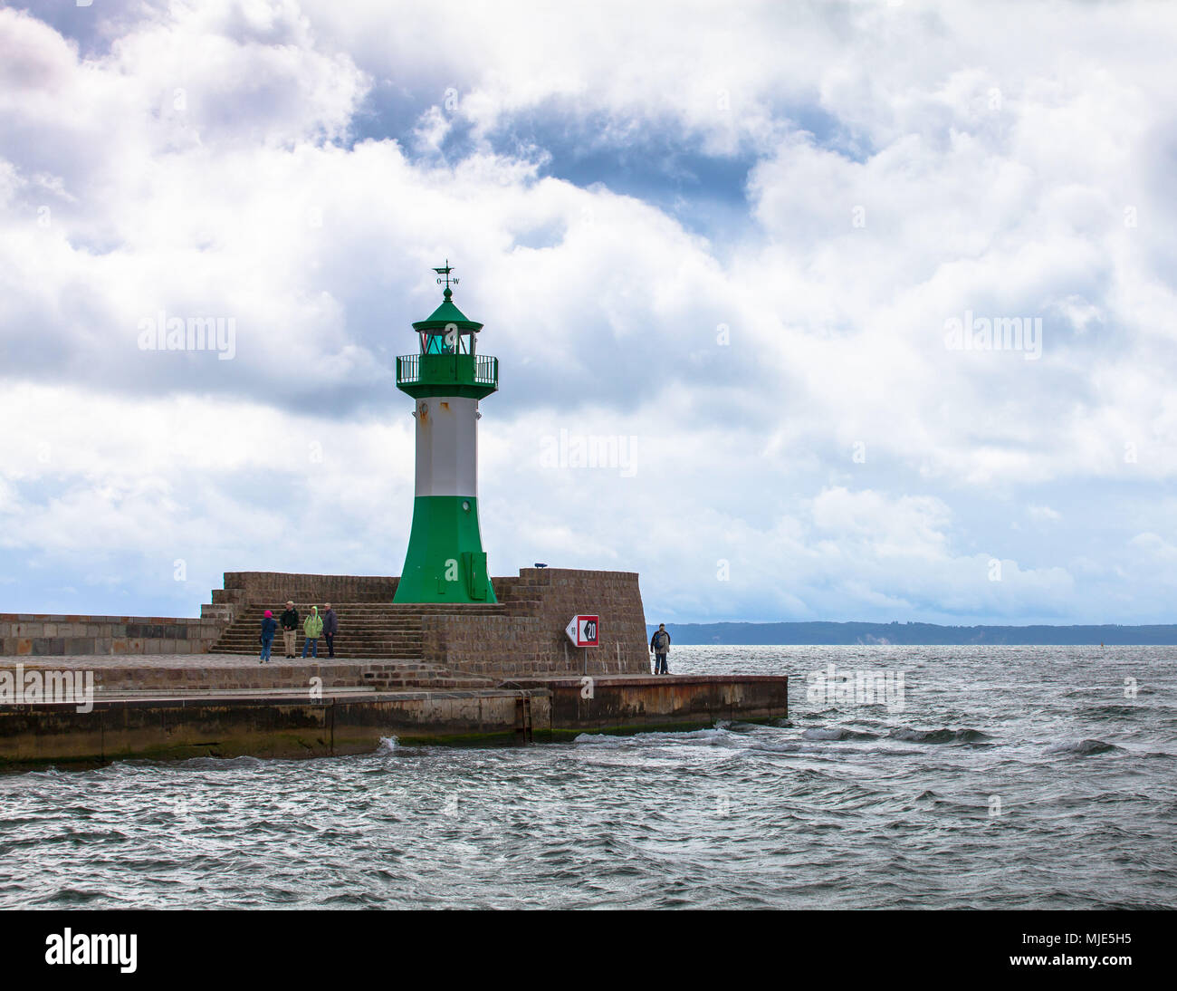 Lighthouse in the harbour of Sassnitz Stock Photo