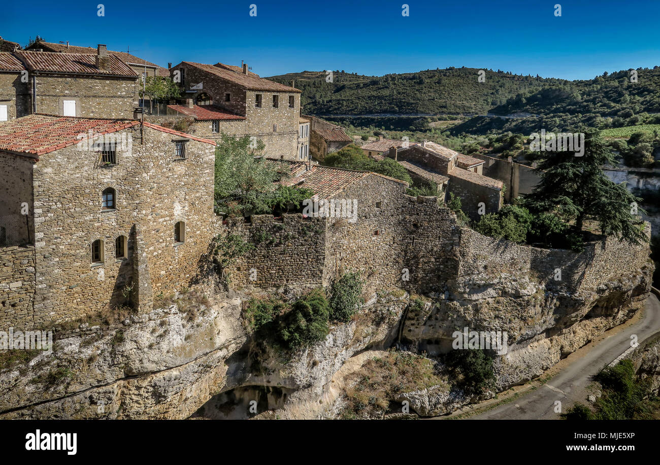 Minerve, medieval village built on a rock. The last refuge of the Katharer, one of the nicest villages of France (Les plus beaux villages de France) Stock Photo