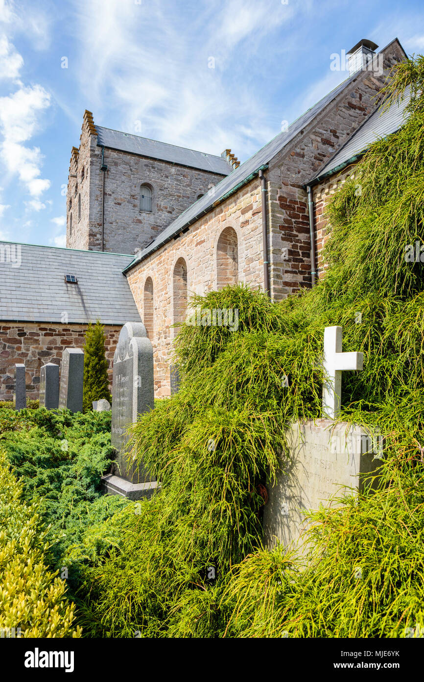 The Aa Kirke in Aakirkeby (12th century), Europe, Denmark, Bornholm, Stock Photo