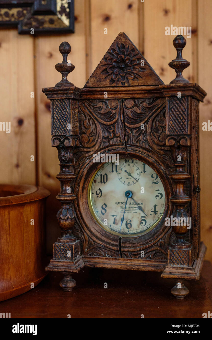 Historic clock in a home flea market (loppemarked) in Hasle, Europe