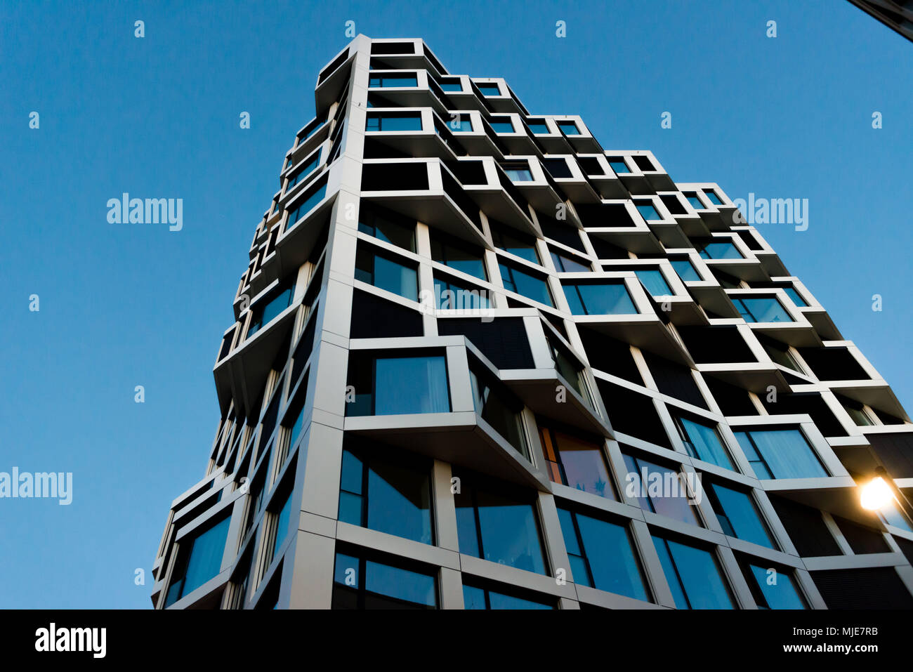 modern architecture Munich, residential tower, Friends, Friedenheimer Brücke (bridge) Stock Photo