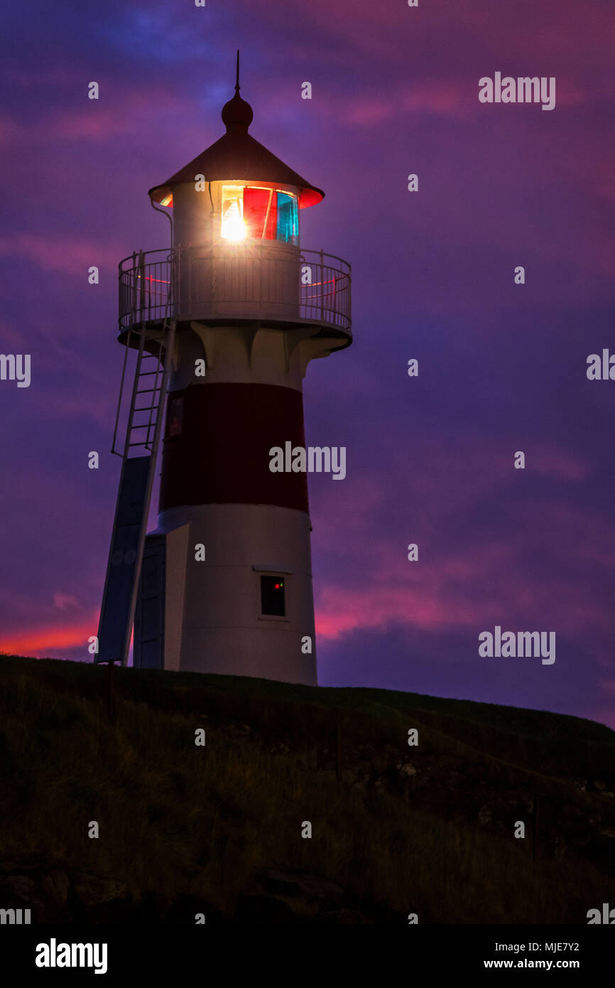 Lighthouse in Torshavn, Streymoy, Faroe Islands Stock Photo