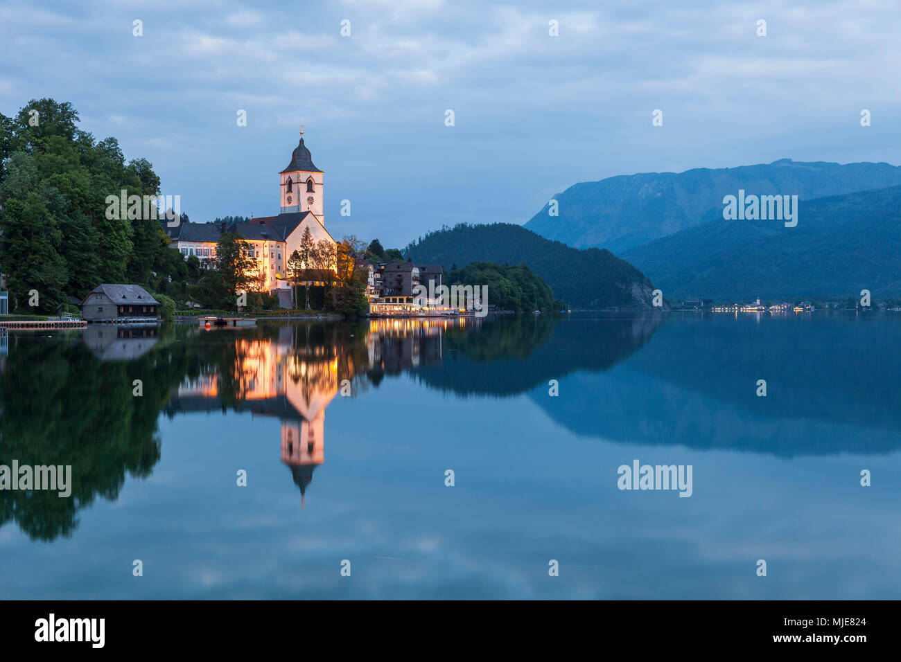 St. Wolfgang on the Lake Wolfgang, Salzkammergut, Upper Austria, Austria, Europe Stock Photo