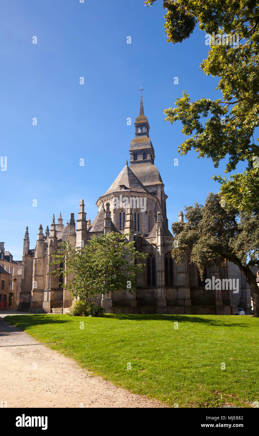 Old town of Dinan, church Stock Photo