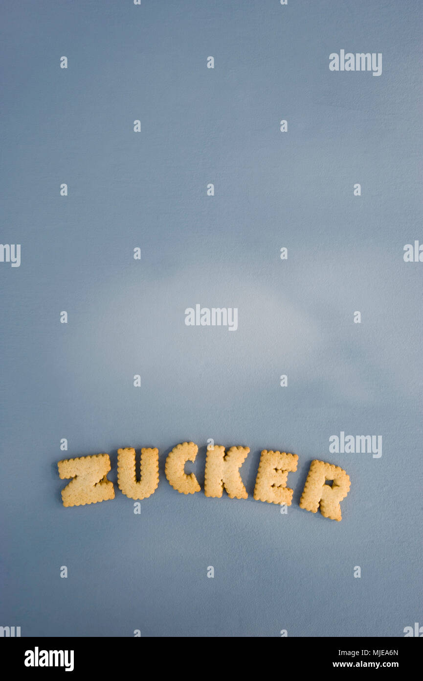 Word 'Zucker' made of cookies Stock Photo