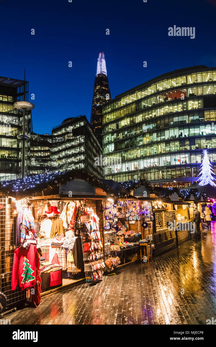 England, London, Southwark, London Bridge City, More London Riverside and Christmas Market Stock Photo