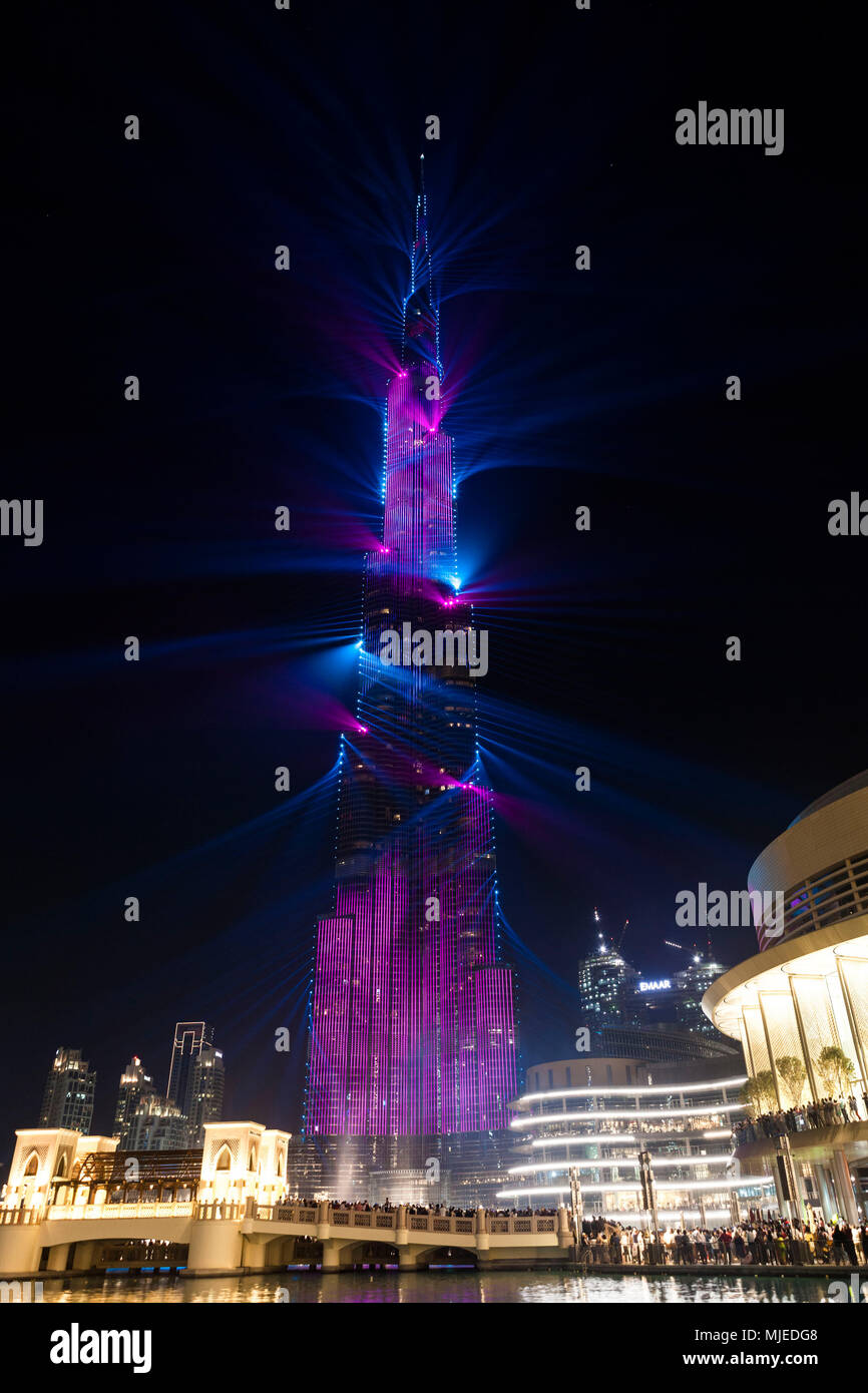 Burj khalifa lasershow hi-res stock photography and images - Alamy