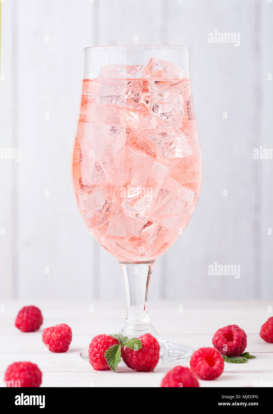 Fresh cold drink water ice cubes raspberry hi-res stock photography and ...