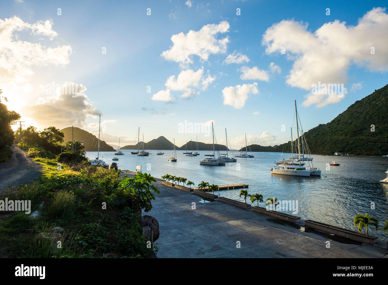 Sailing boat harbour on the west End of Tortola, British Virgin Island, Stock Photo