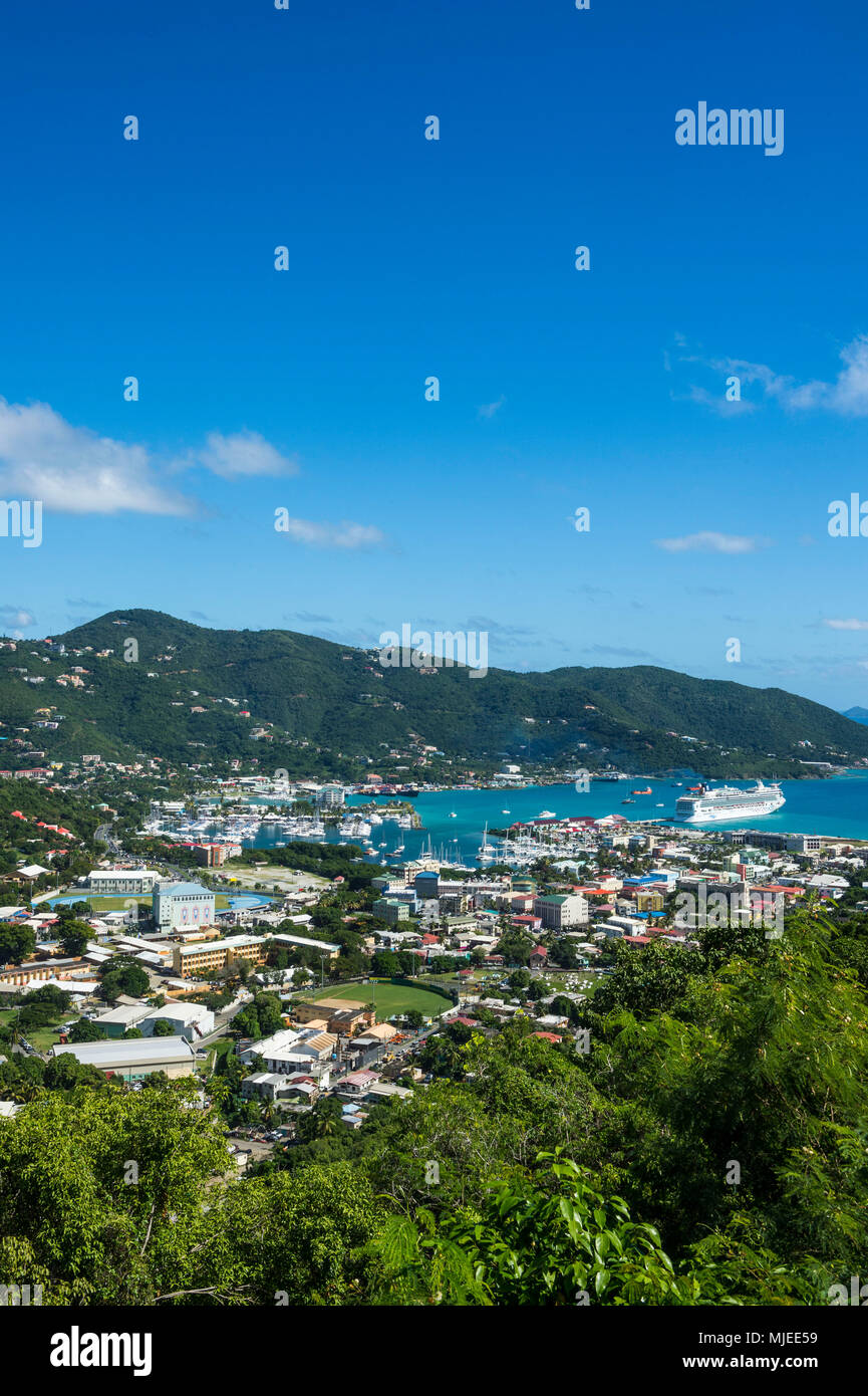 Overlook over Roadtown, Tortola, British Virgin Islands Stock Photo