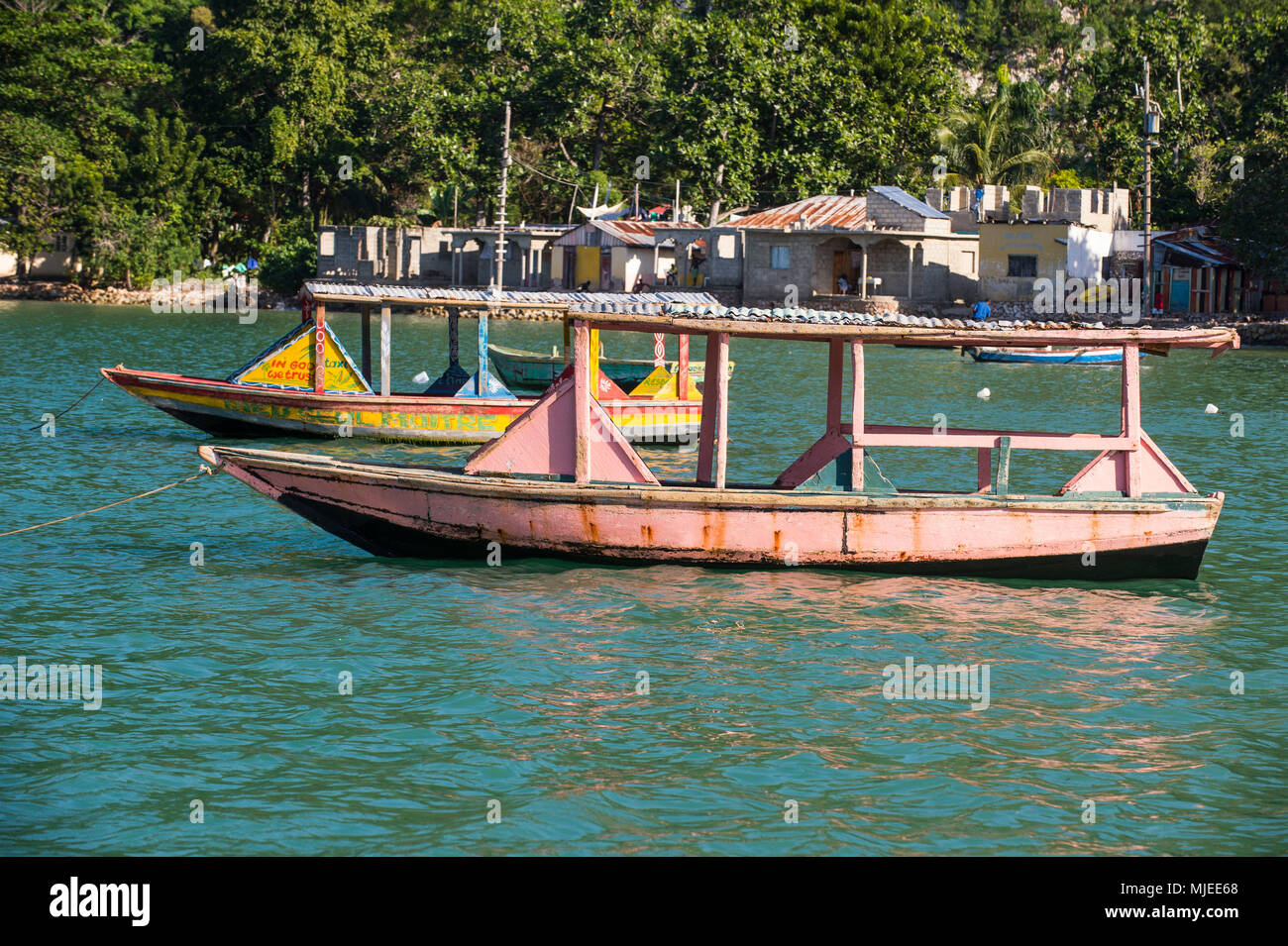 Little fishing boat, Labadie, Haiti, Caribbean Stock Photo