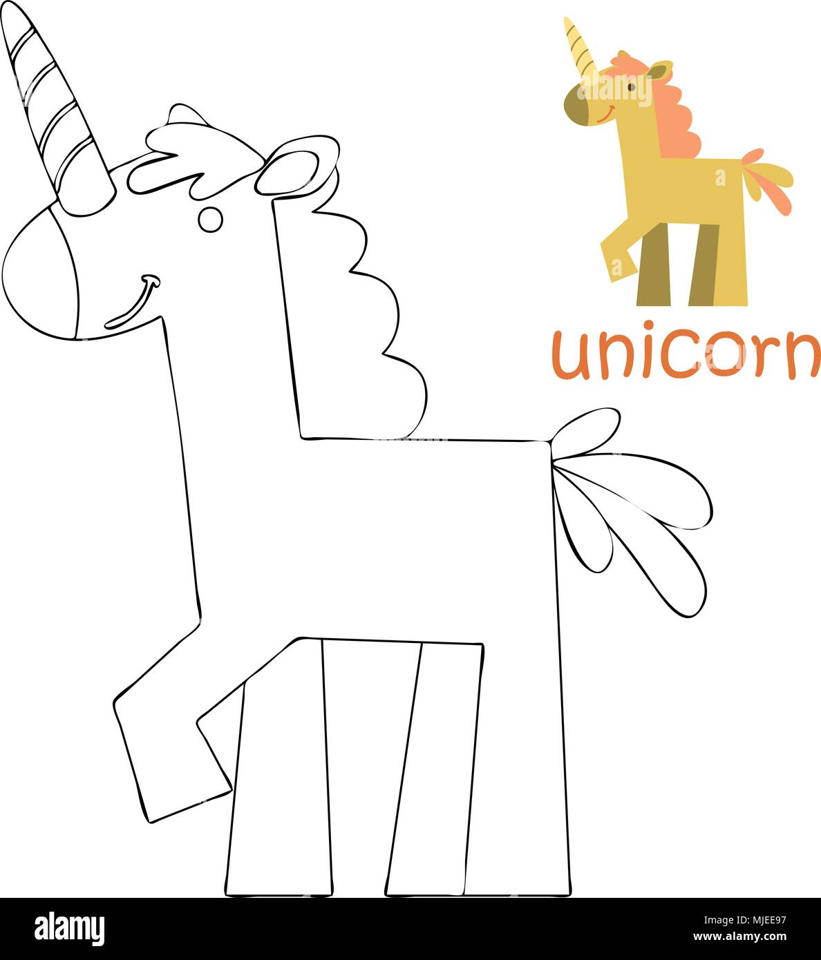 Kids coloring page - unicorn Stock Vector Image & Art - Alamy