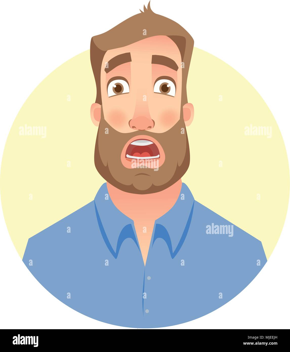 Face of man with beard Stock Vector