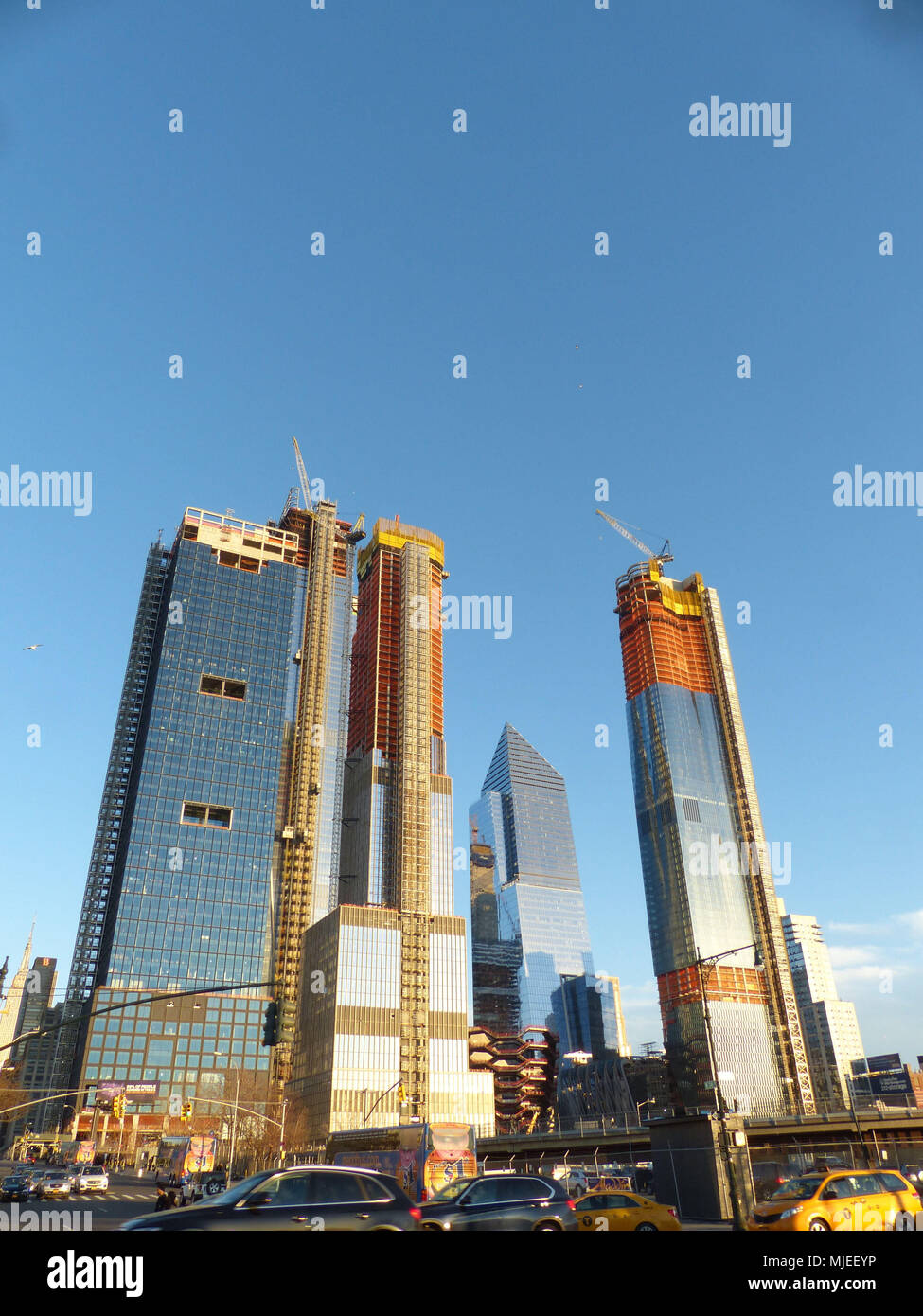 Residential high rises under construction in desirable Hell's Kitchen on Manhattan West Side Stock Photo