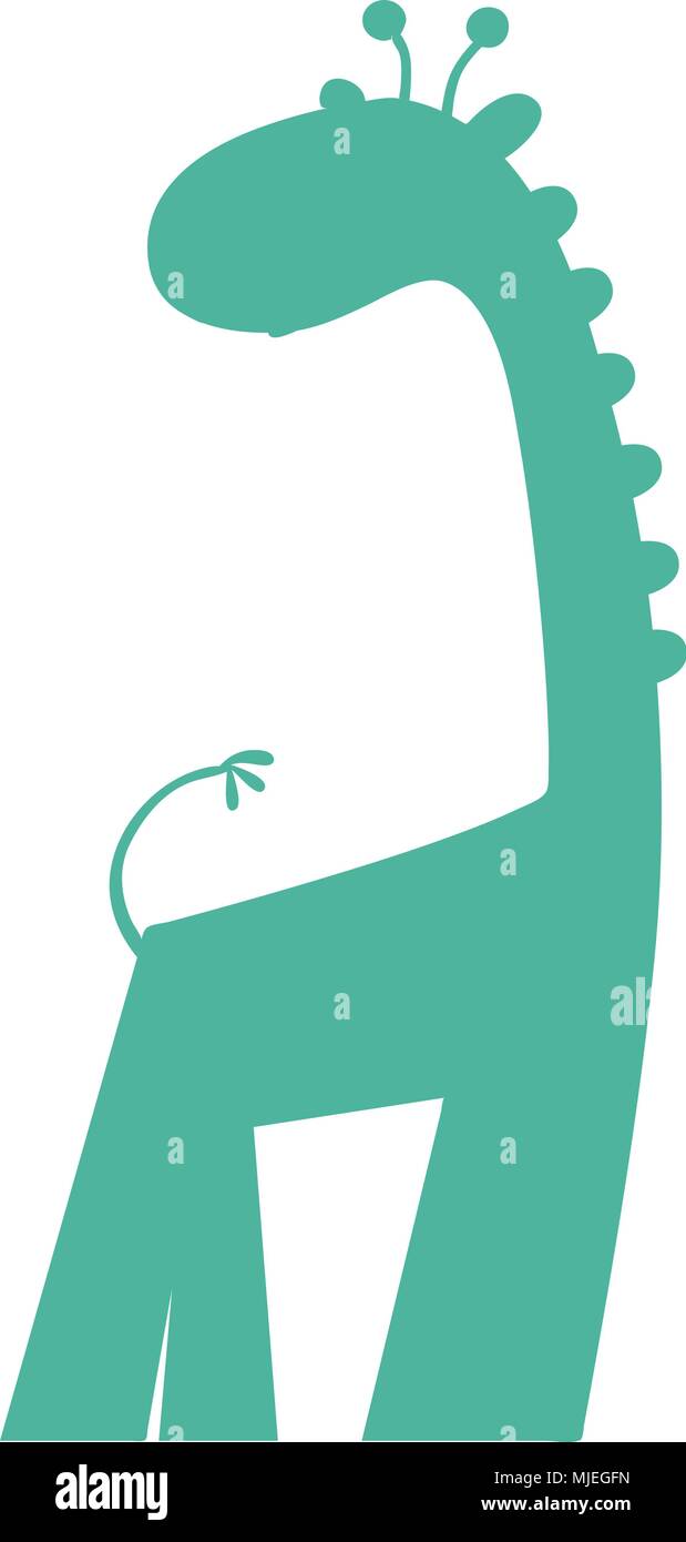 giraffe silhouette icon Stock Vector