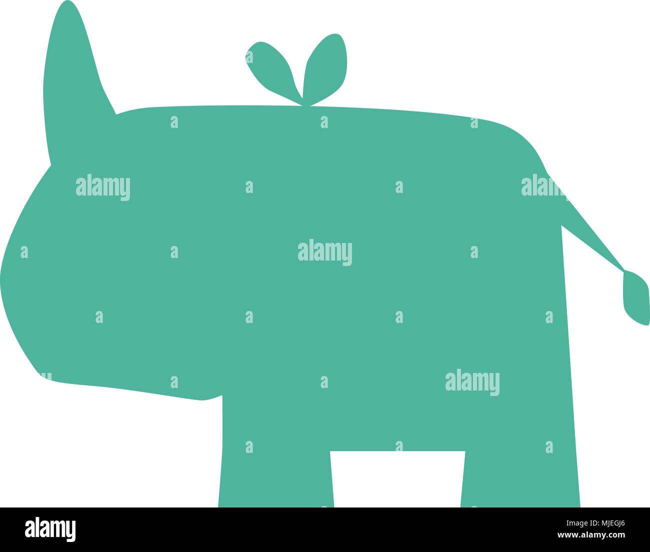 rhino silhouette icon Stock Vector