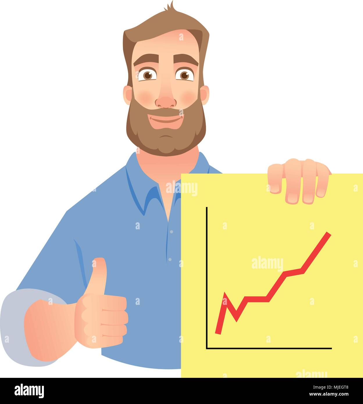 man holding graphs Stock Vector