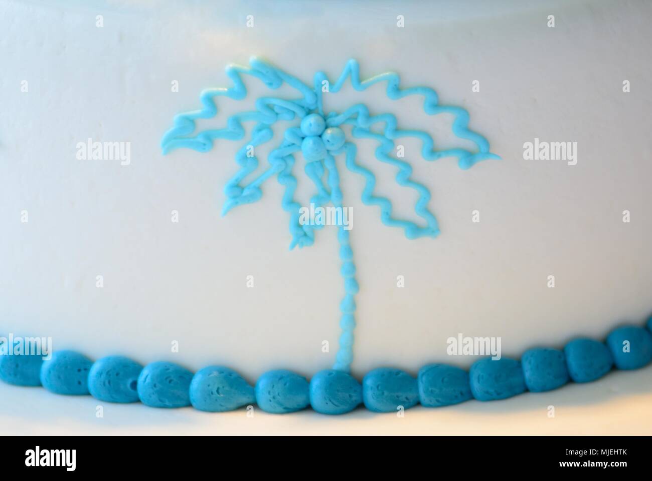 Tropical Themed Wedding Cake Stock Photo