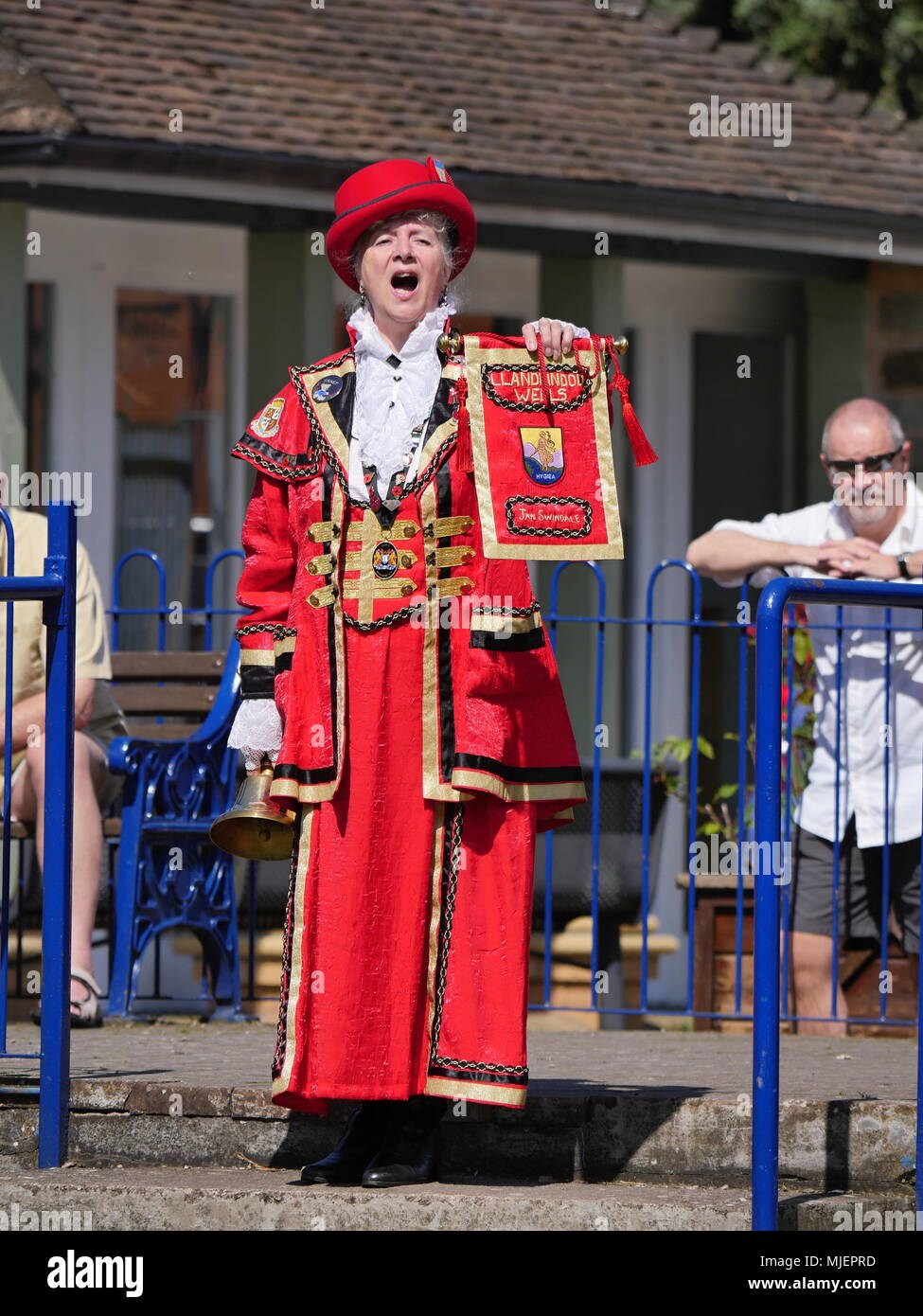 Bromyard, UK. 5th May, 2018. The Bromyard Town Criers Competition held on 5th May 2018 in Bromyard, Herefordshire. UK. Only 8 competitors from towns around Britain took part this year -  the numbers are dwindling as the criers grow older with no new blood to replace them. Credit: Richard Sheppard/Alamy Live News Stock Photo