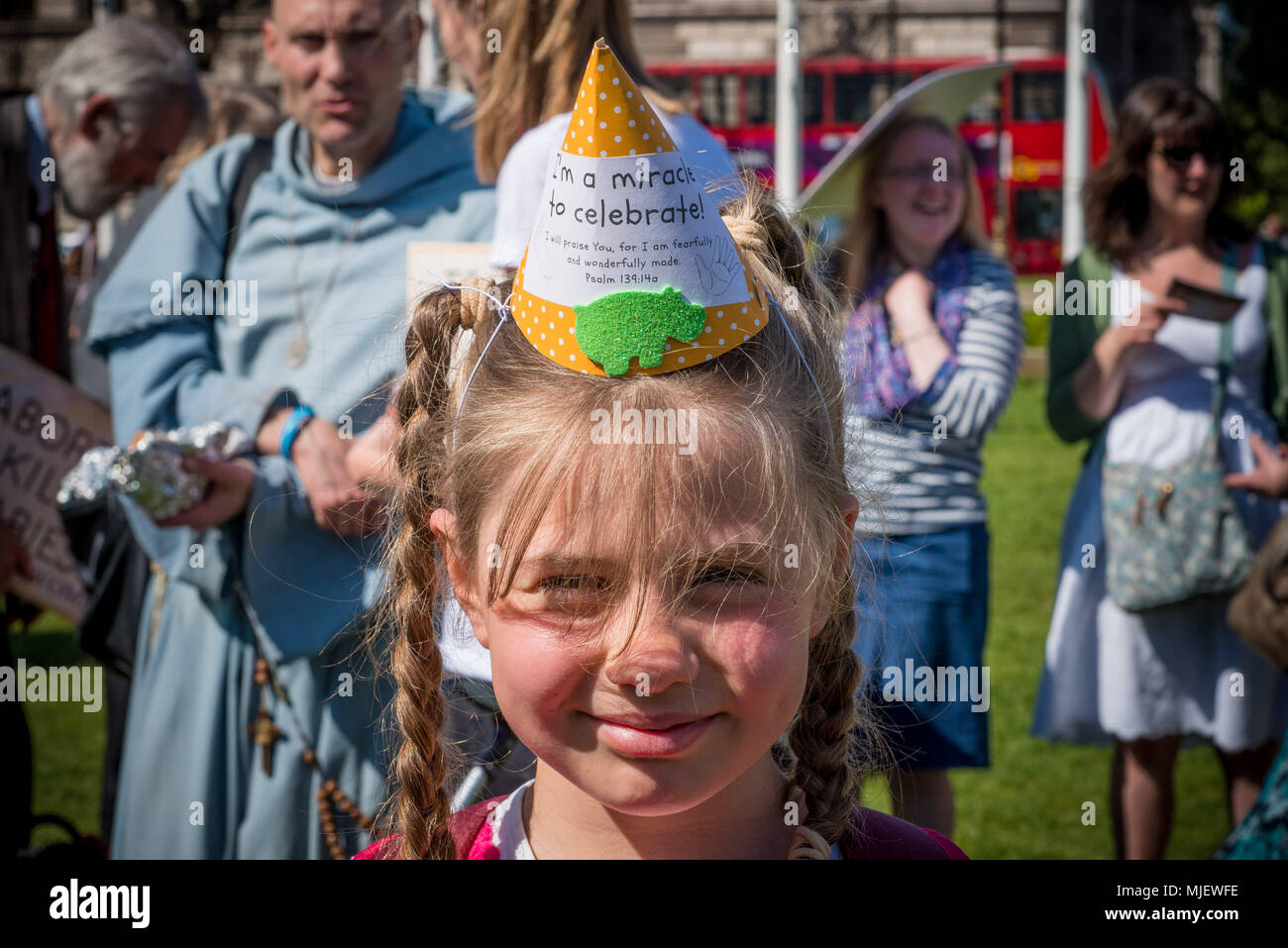 London, UK. 5th May, 2018. Hundreds of people joined March for Life today as counter protest against pro-abortion demo. The marches come just weeks ahead of a referendum in Ireland on the eighth amendment. Credit: Velar Grant/ZUMA Wire/Alamy Live News Stock Photo